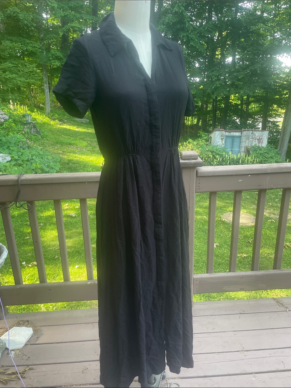 Black Button-Front Summer Dress